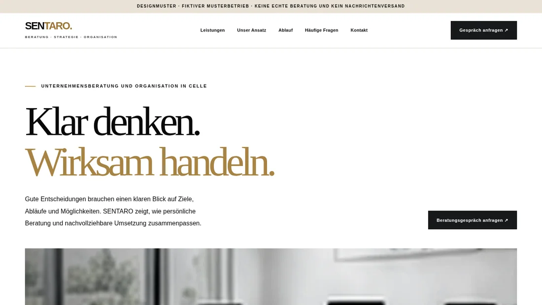 Startseite des vollständigen Designmusters SENTARO